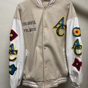Beige Varsity Jacket